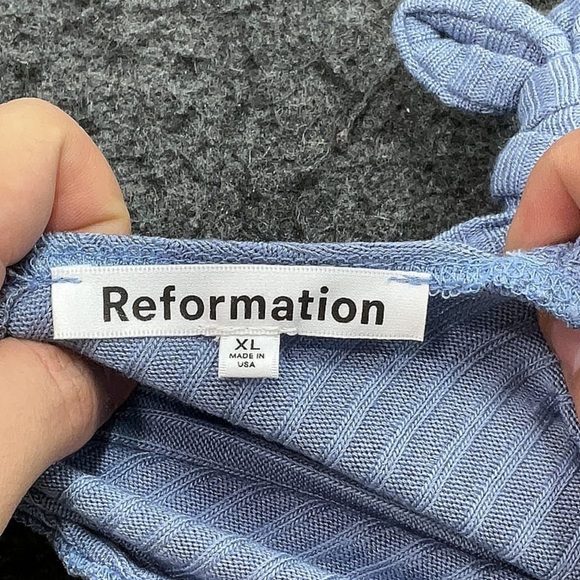 Reformation Women’s Brant Midi Dress in Viola Blue- Size XL - Picture 3 of 8